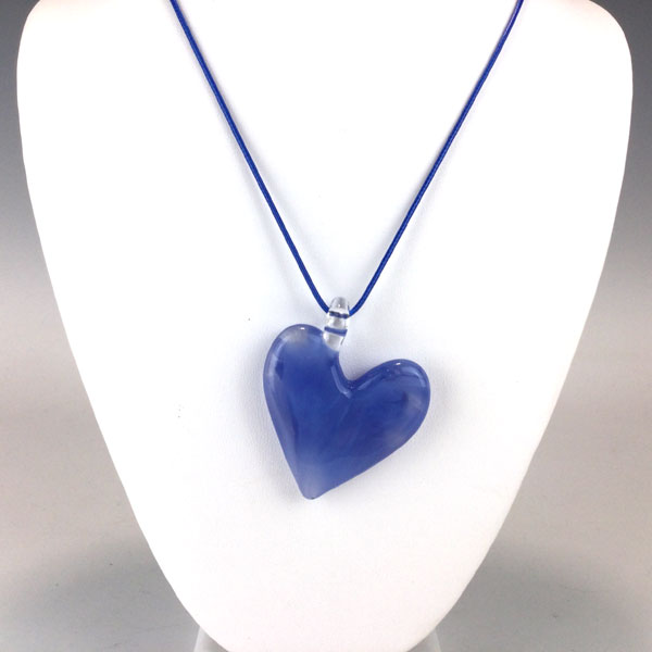 Blue Flat Heart Pendant - Image 2